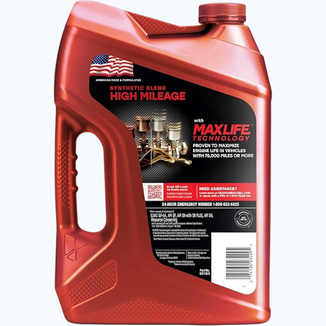 valvoline high mileage sae 5w 30 synthetic blend motor oil – maxlife technology, engine protection for 75,000+ miles, 5 quart valvoline high mileage sae 5w 30 synthetic blend motor oil – maxlife technology, engine protection for 75,000+ miles, 5 quart